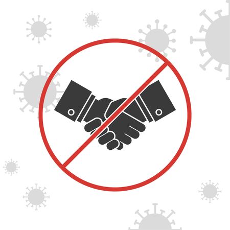 Stop handshake sign to avoid coronavirus vector illustrationのイラスト素材