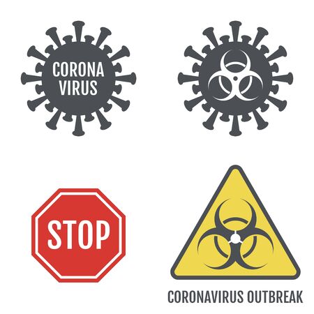 Various sign and symbol about Coronavirus or COVID-19 vector illustrationのイラスト素材