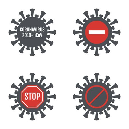 Various sign and symbol about Coronavirus or COVID-19 vector illustrationのイラスト素材