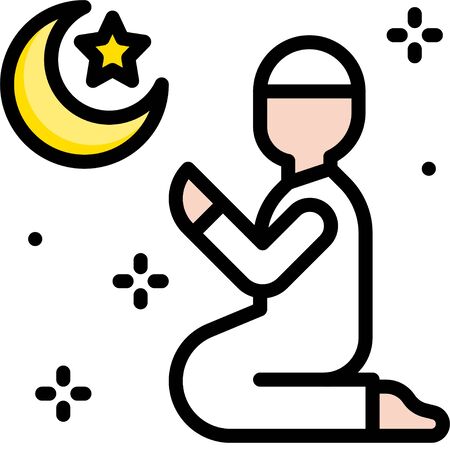 Islamic prayer icon, ramadan festival related vector illustrationのイラスト素材