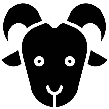 Goat face icon, ramadan festival related vector illustrationのイラスト素材