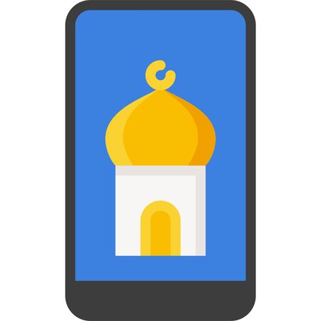 Mosque in smarphone icon, ramadan festival related vector illustrationのイラスト素材