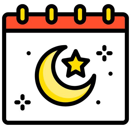 Islamic calendar icon, ramadan festival related vector illustrationのイラスト素材