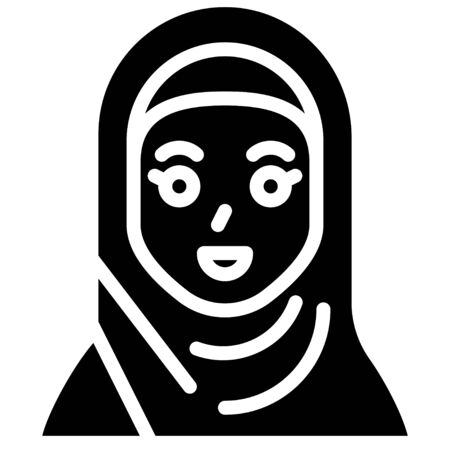 Muslim woman icon, ramadan festival related vector illustrationのイラスト素材