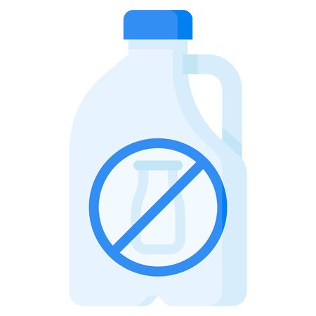 Lactose free milk icon, Beverage flat style vector illustrationのイラスト素材