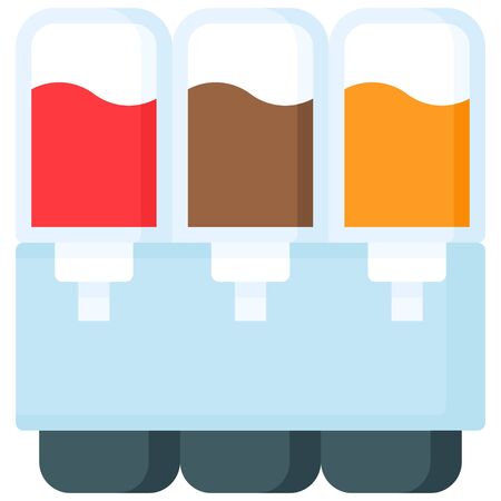 Soft drink dispenser icon, Beverage flat style vector illustrationのイラスト素材