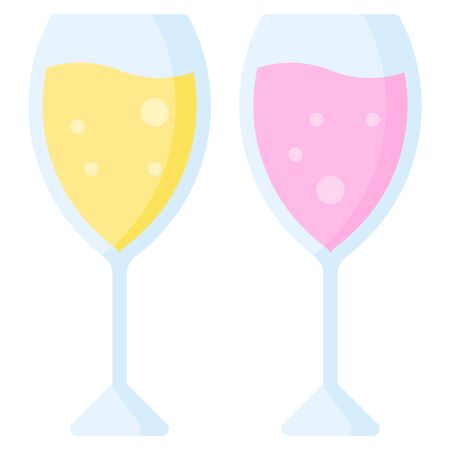 Sparkling wine icon, Beverage flat style vector illustrationのイラスト素材