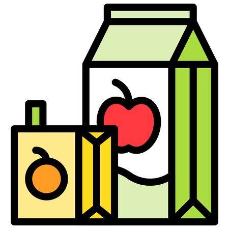 Juice box icon, Beverage filled style vector illustrationのイラスト素材