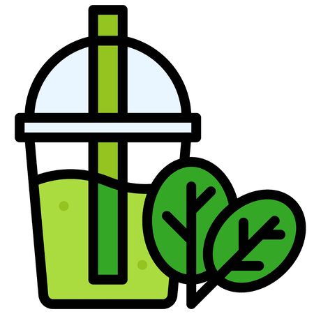 Green smoothie icon, Beverage filled style vector illustrationのイラスト素材