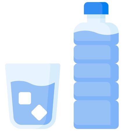 Drinking water icon, Beverage flat style vector illustrationのイラスト素材