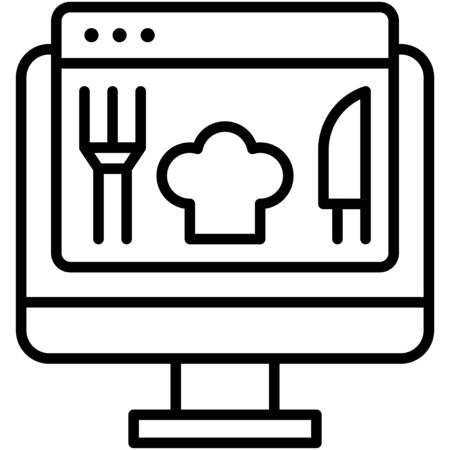 Order food, Telecommuting or  remote work related iconのイラスト素材