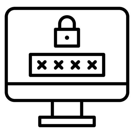 Password and security, Telecommuting or  remote work related iconのイラスト素材