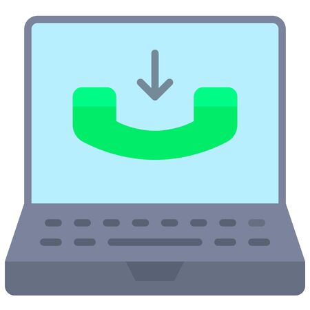 Receive call, Telecommuting or  remote work related iconのイラスト素材