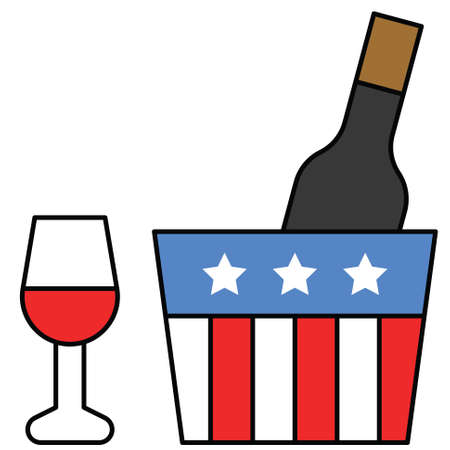 Uncle sam hat vector, United state independence day related iconのイラスト素材