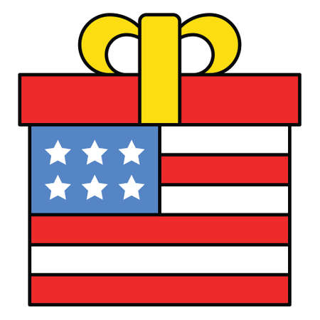 Gift box vector, United state independence day related iconのイラスト素材