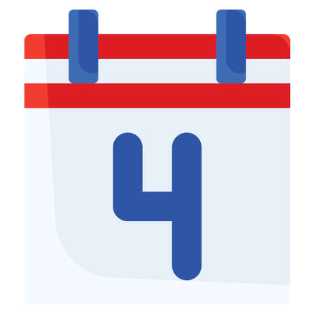4th of july calendar vector, United state independence day related iconのイラスト素材