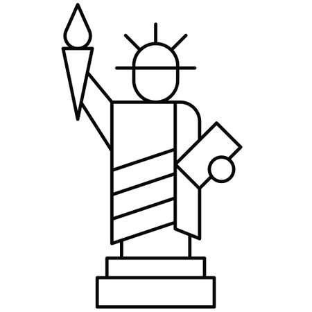 Statue of Liberty vector, United state independence day related iconのイラスト素材