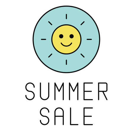 Summer sale sticker elements icon, Summer sale related vector illustrationのイラスト素材