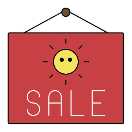 Summer sale hanging sign icon, Summer sale related vector illustrationのイラスト素材