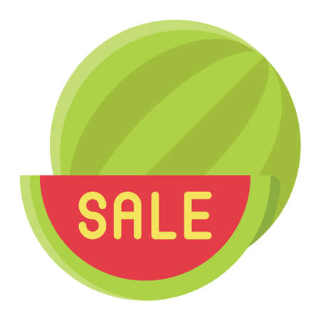 Watermelon icon, Summer sale related vector illustrationのイラスト素材