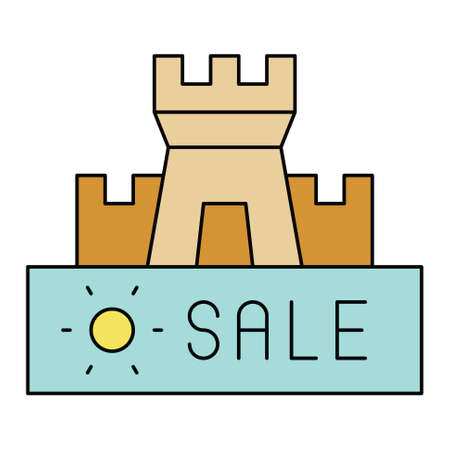 Sand castle icon, Summer sale related vector illustrationのイラスト素材