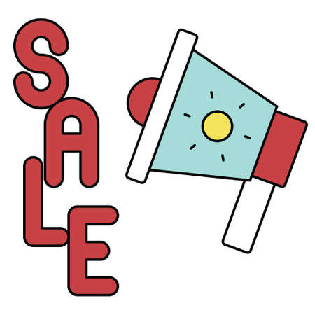 Megaphone with sale text icon, Summer sale related vector illustrationのイラスト素材