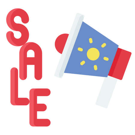 Megaphone with sale text icon, Summer sale related vector illustrationのイラスト素材