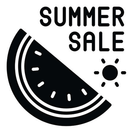 Watermelon slice icon, Summer sale related vector illustrationのイラスト素材