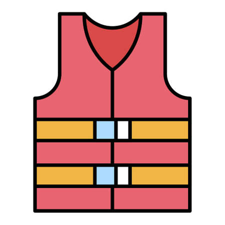 Life jacket icon, Summer vacation related vector illustrationのイラスト素材