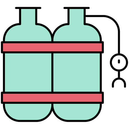 Oxygen tank icon, Summer vacation related vector illustrationのイラスト素材