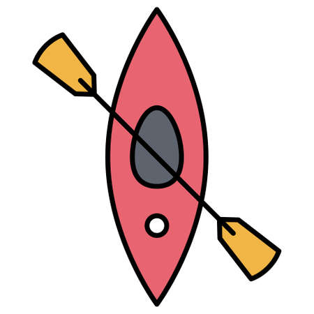 Canoe icon, Summer vacation related vector illustrationのイラスト素材