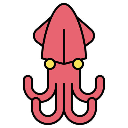 Squid icon, Summer vacation related vector illustration