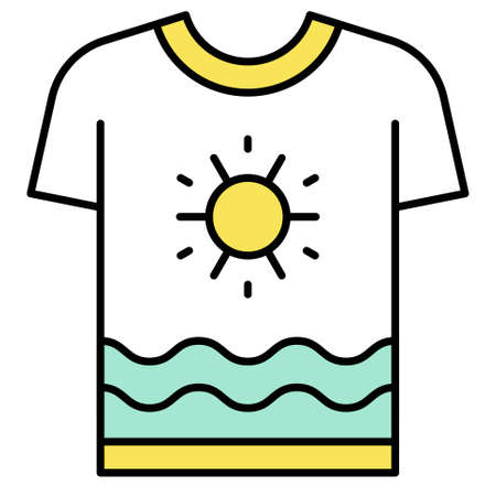 Summer shirt icon, Summer vacation related vector illustrationのイラスト素材