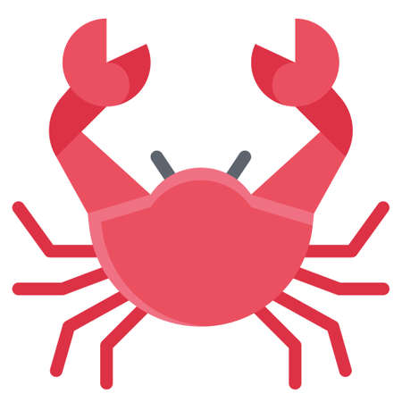 Crab icon, Summer vacation related vector illustrationのイラスト素材