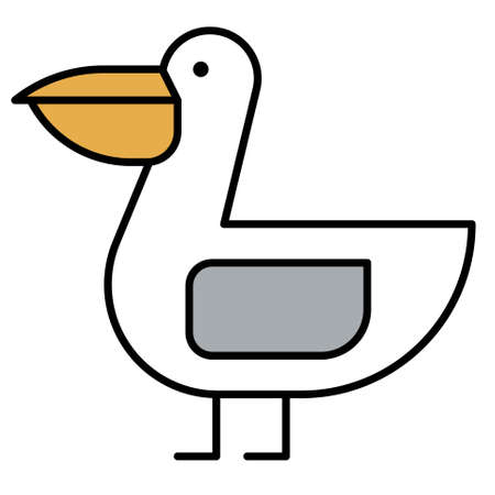 Pelican bird icon, Summer vacation related vector illustrationのイラスト素材