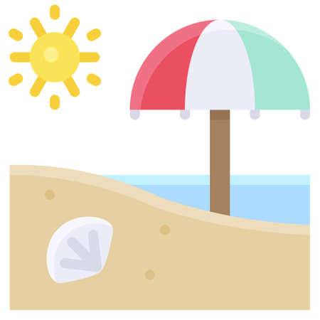 Summer beach icon, Summer vacation related vector illustrationのイラスト素材