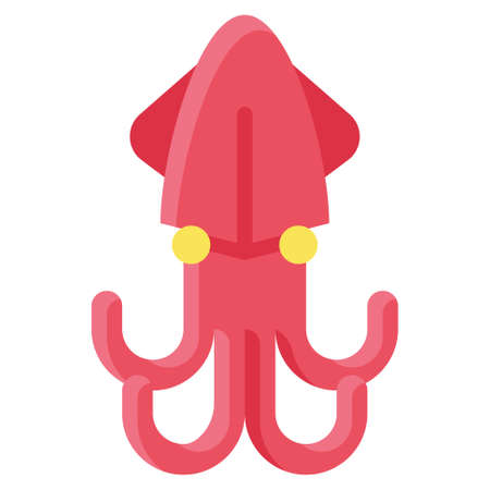 Squid icon, Summer vacation related vector illustrationのイラスト素材