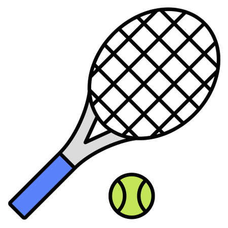 Tennis equipment icon, Summer vacation related vector illustrationのイラスト素材