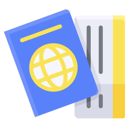 Travel document icon, Summer vacation related vector illustrationのイラスト素材