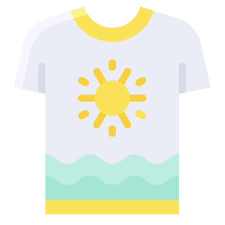 Summer shirt icon, Summer vacation related vector illustrationのイラスト素材