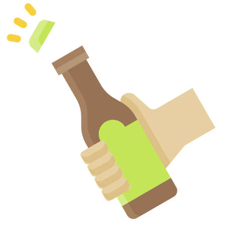 Open bottle icon, Summer vacation related vector illustrationのイラスト素材