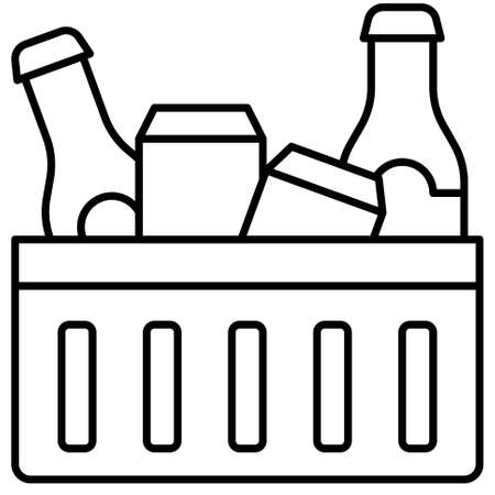 Beverage in ice box icon, Summer vacation related vector illustrationのイラスト素材