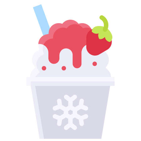 Shaved ice icon, Summer vacation related vector illustrationのイラスト素材