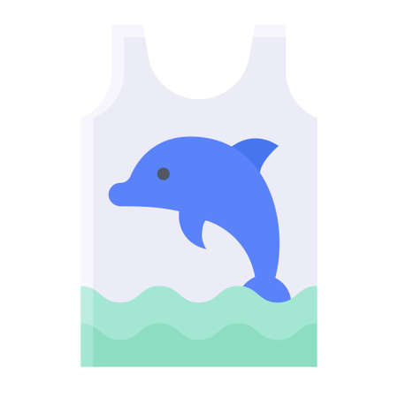 Sleeveless shirt icon, Summer vacation related vector illustrationのイラスト素材