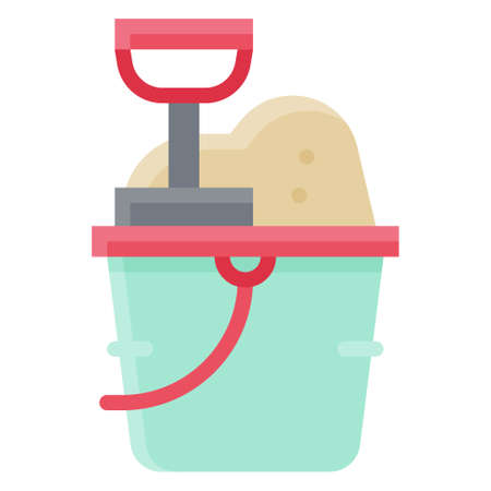 Sand bucket icon, Summer vacation related vector illustrationのイラスト素材