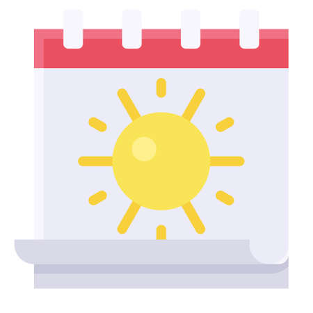 Summer calendar icon, Summer vacation related vector illustrationのイラスト素材