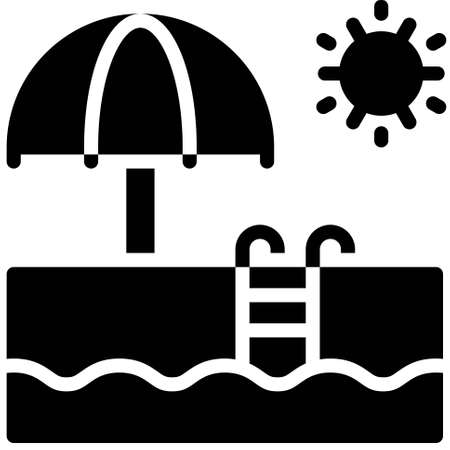 Swimming pool icon, Summer vacation related vector illustrationのイラスト素材