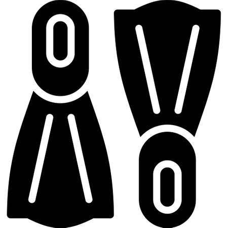 Swim fins icon, Summer vacation related vector illustrationのイラスト素材