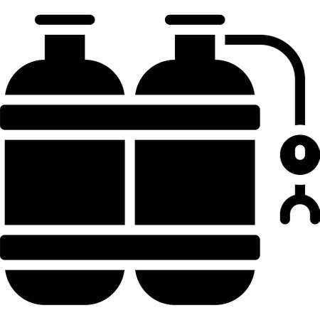 Oxygen tank icon, Summer vacation related vector illustrationのイラスト素材