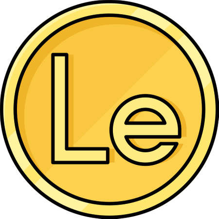 Sierra Leonean leone coin icon, currency of Sierra Leoneのイラスト素材